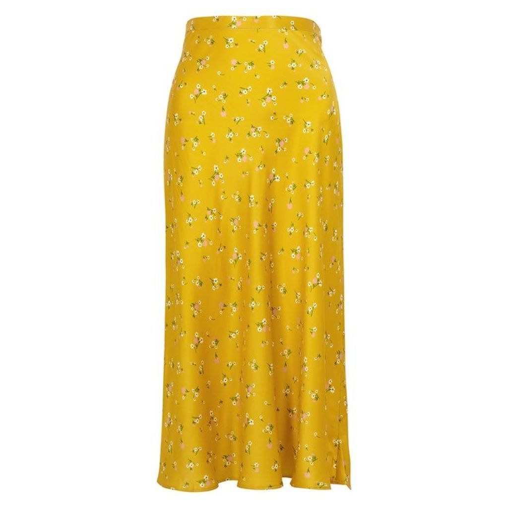 Bec & Bridge Only In Paris Yellow Silk Skirt
