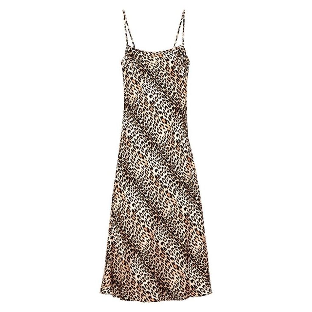 Bec & Bridge Feline Leopard-print Silk Midi Dress
