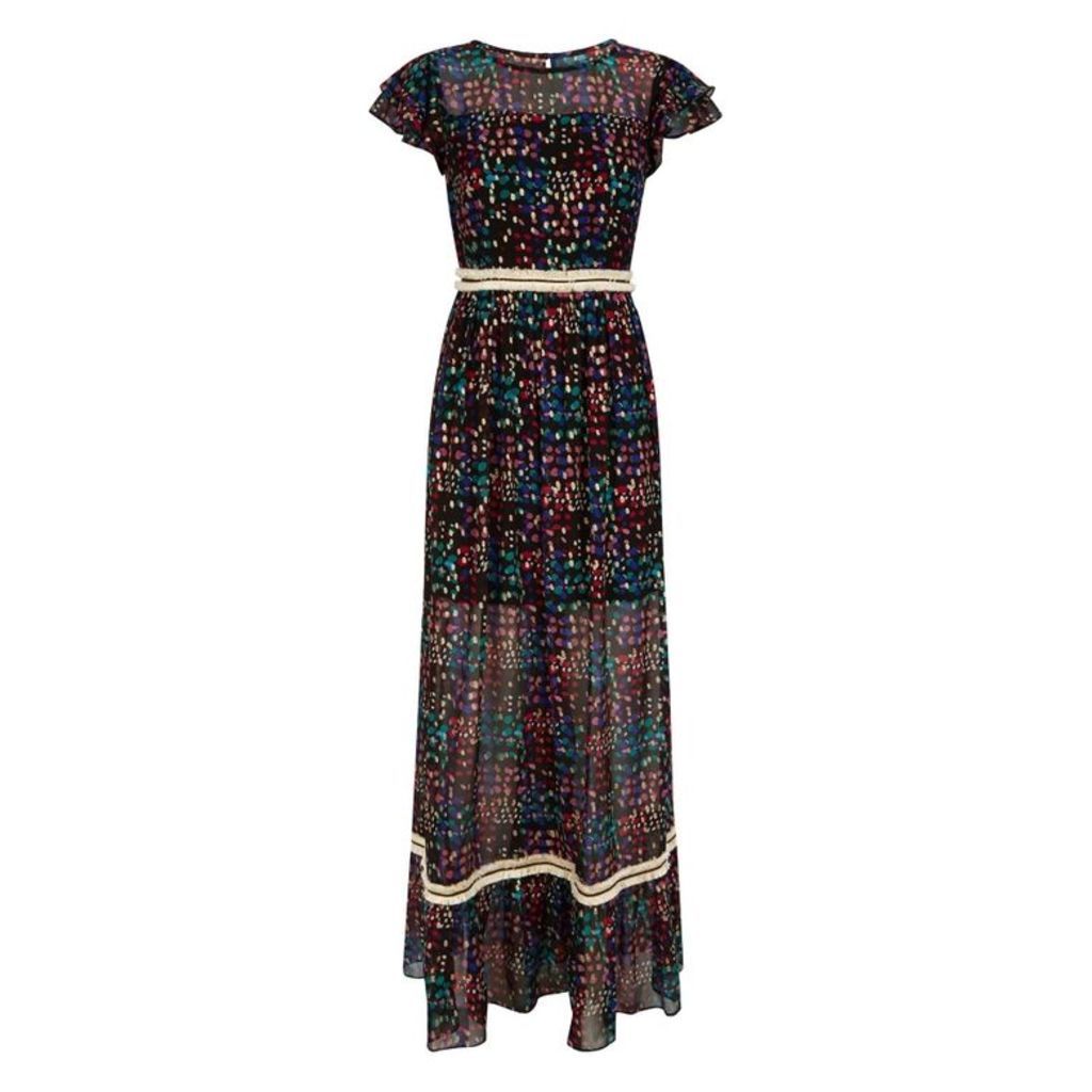 Traffic People Felicitous Maxi Dress In Black