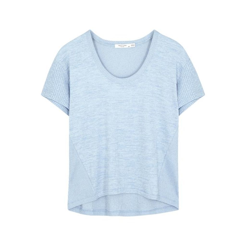 Rag & Bone /JEAN Clara Torqued Blue Jersey T-shirt