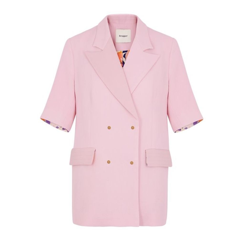 BrÃ¸gger Gitta Pink Double-breasted Wool Blazer