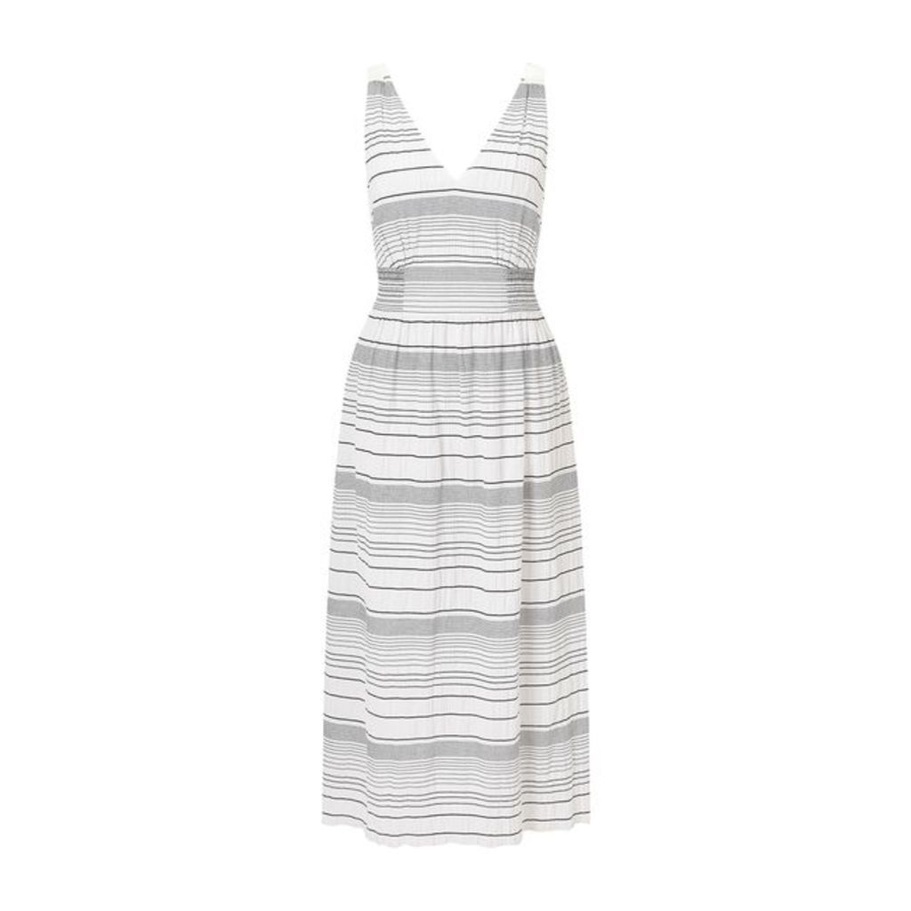 Jigsaw Shirring Stripe Dress