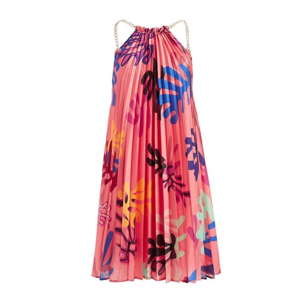 WtR Mina Coral Printed Pleat Dress