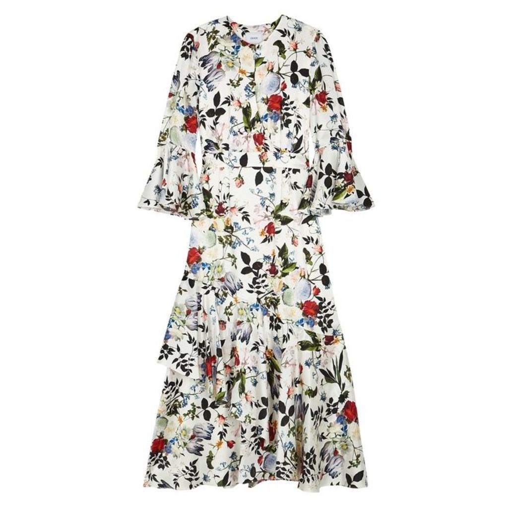 Erdem Florence Floral-print Silk Midi Dress