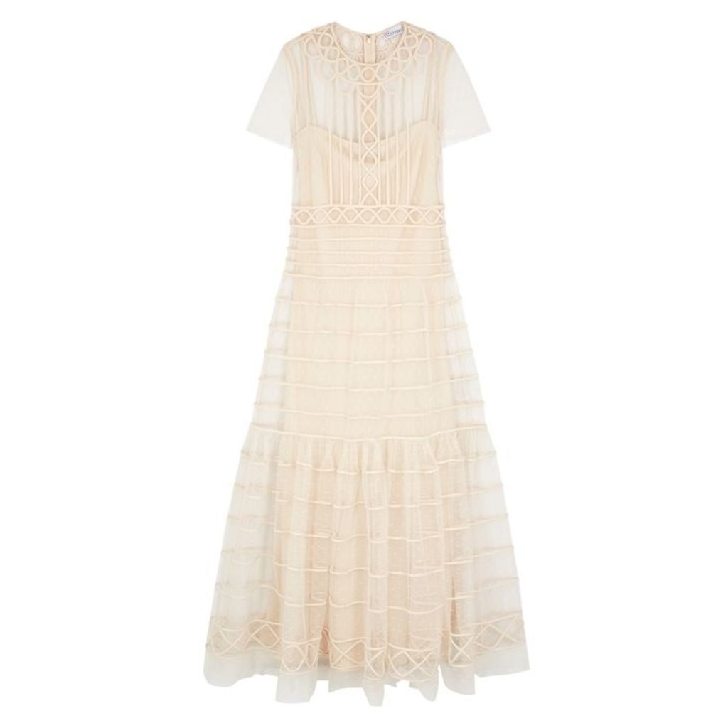 RED Valentino Cream Point D'esprit Maxi Dress