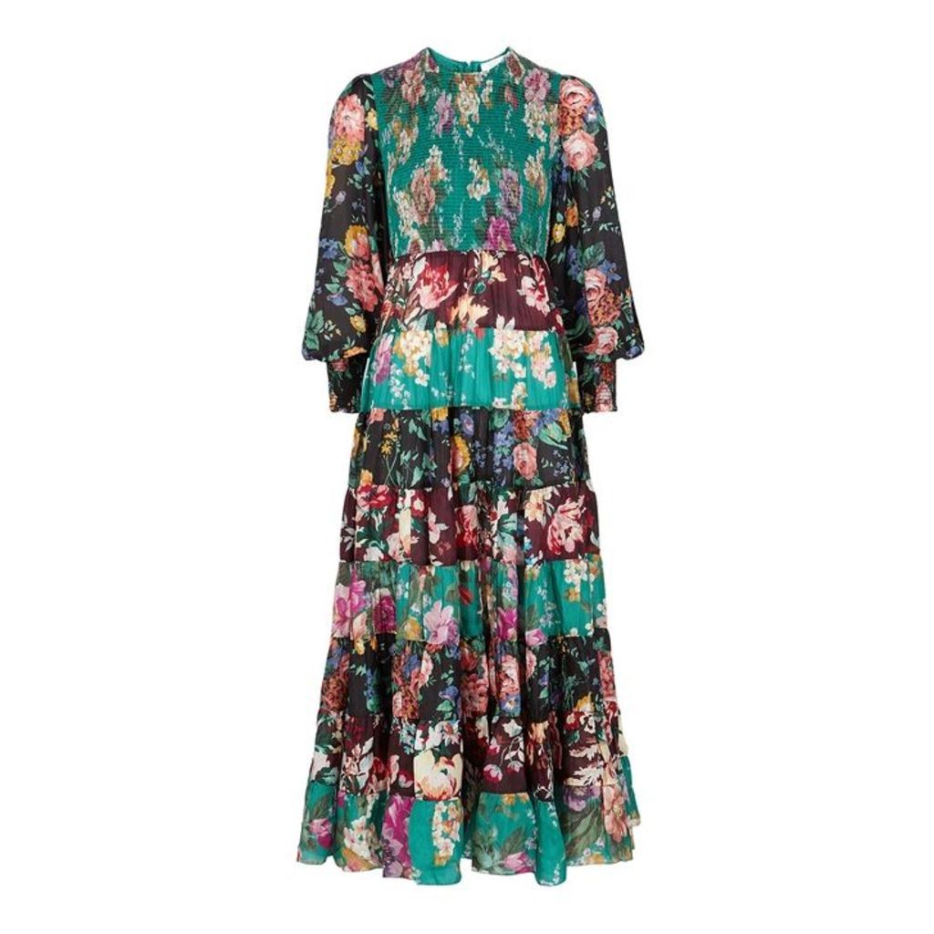 Zimmermann Allia Floral-print Silk Dress