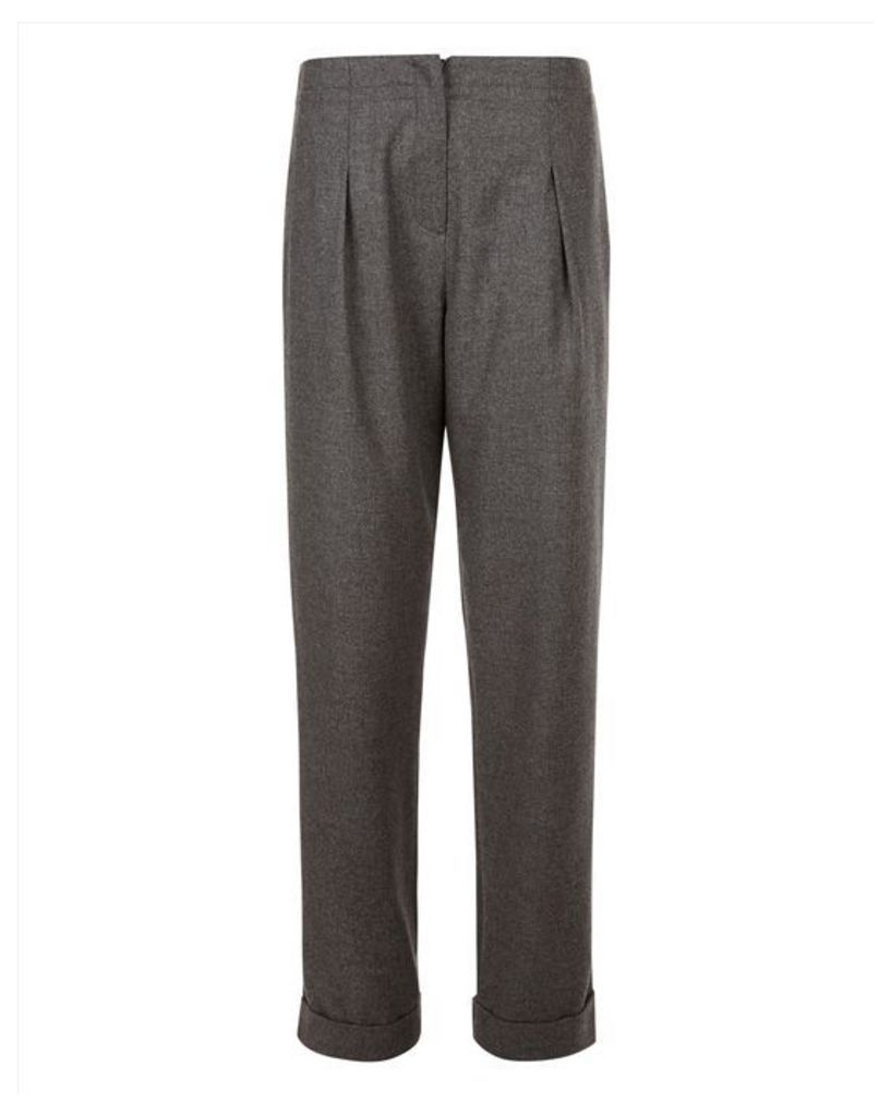 Flannel Pleated Trousers