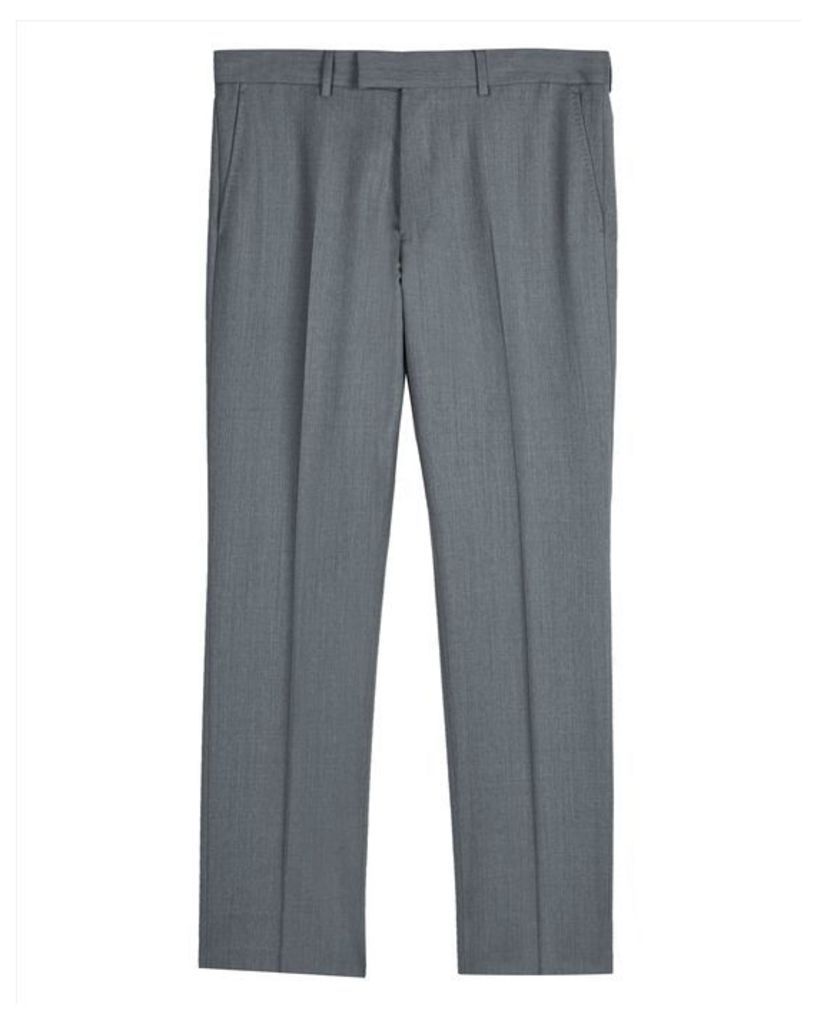 Wool Grey Regular Trousers