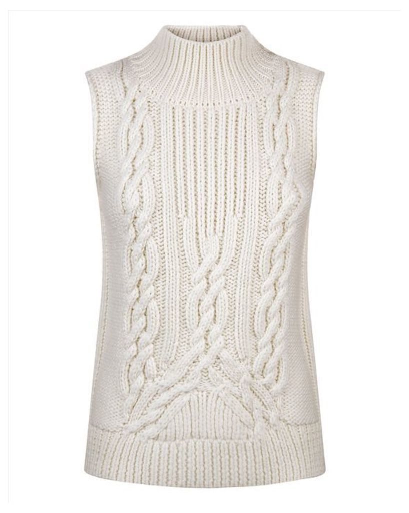 Wool Cable Knit Tank Top