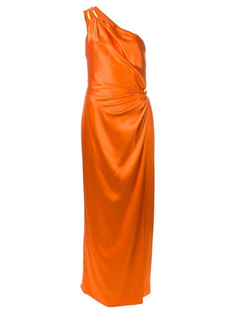 Moschino one-shoulder draped dress, Women's, Size: 44, Yellow/Orange
