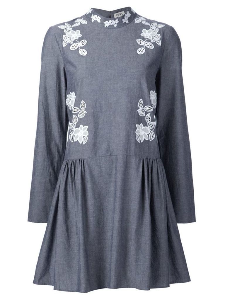Suno macrame insert chambray dress, Women's, Size: 2, Grey