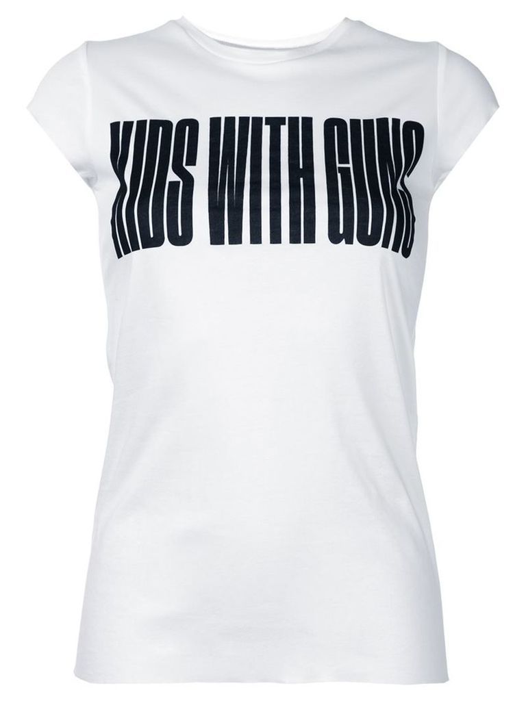 Strateas Carlucci 'Kids with Guns' print T-shirt, Women's, Size: XS, White