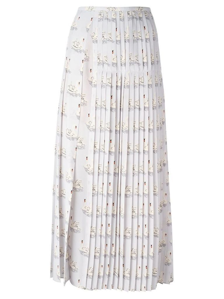 Stella McCartney 'Domiziana' swan print skirt, Women's, Size: 40, Grey