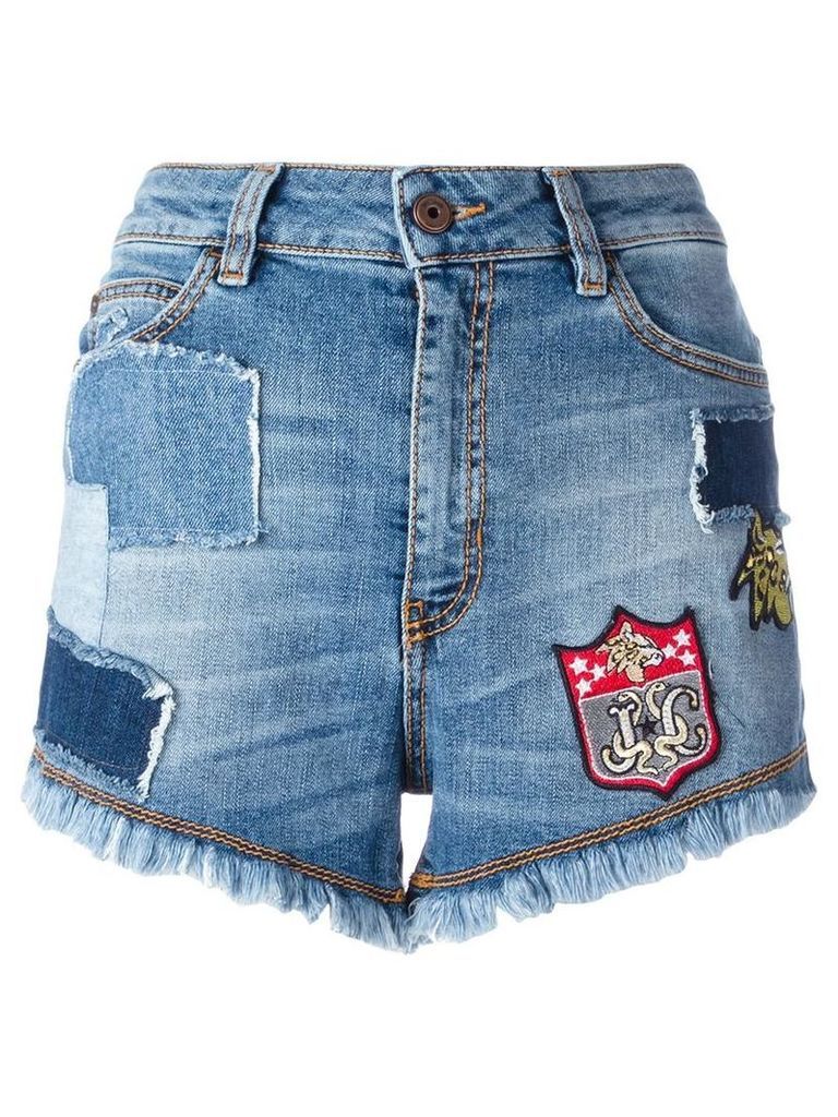 Just Cavalli patches denim shorts, Women's, Size: 26, Blue