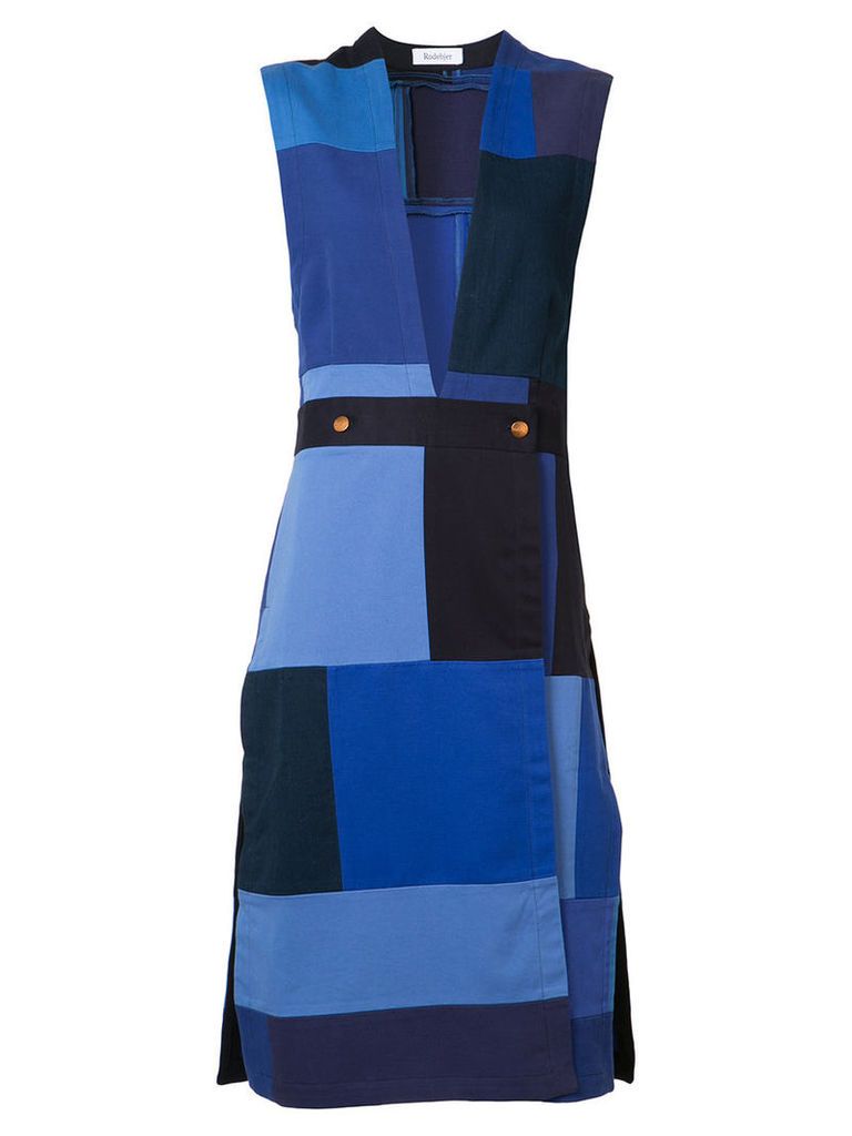 Rodebjer patchwork sleeveless midi dress, Women's, Size: Small, Blue