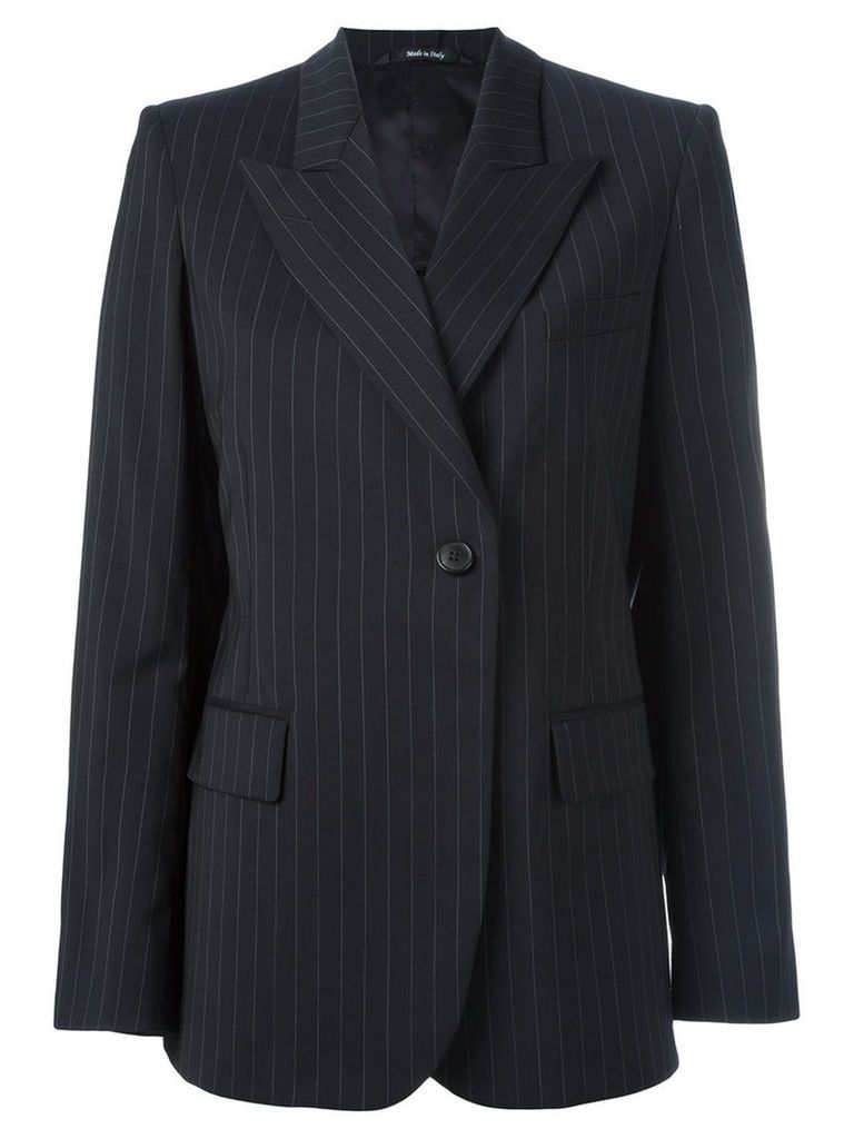 Maison Margiela pinstripe peak lapel blazer, Women's, Size: 44, Blue