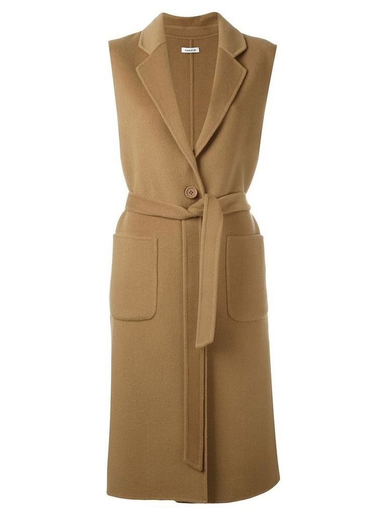 P.A.R.O.S.H. 'Lovely' sleeveless coat, Women's, Size: Medium, Brown