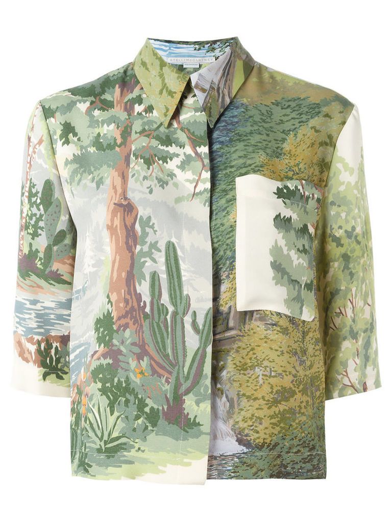 Stella McCartney woodland print shirt, Women's, Size: 42, Green