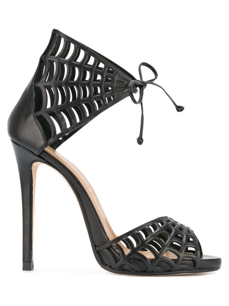 Marc Ellis web motif stiletto sandals, Women's, Size: 40, Black