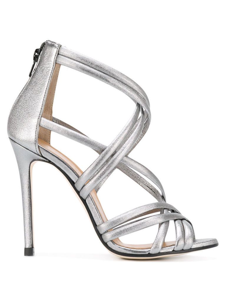 Marc Ellis metallic stiletto sandals, Women's, Size: 40, Grey