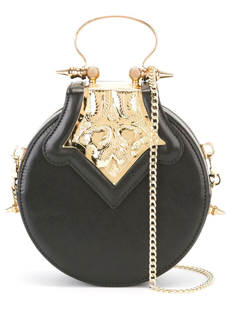 Okhtein - mini Dome clutch bag - women - Leather/Brass - One Size, Women's, Black