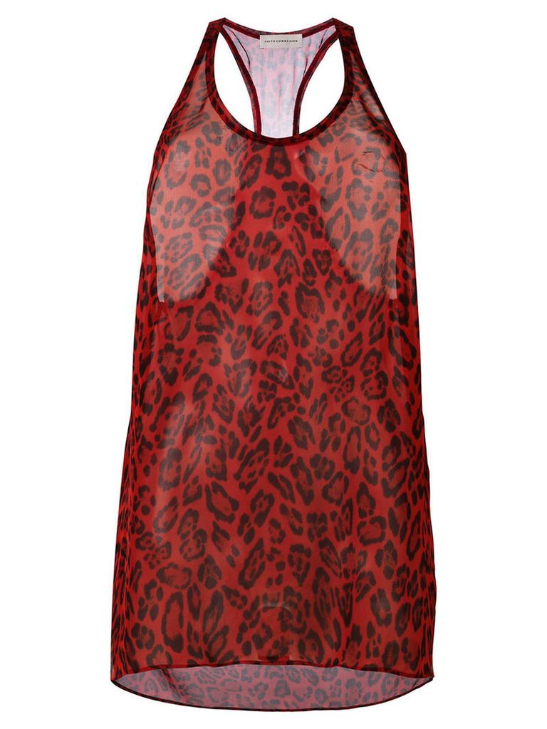 Faith Connexion - leopard print vest - women - Silk - XS, Women's, Red