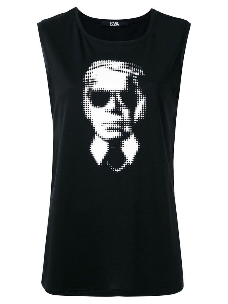 Karl Lagerfeld - D2 sleeveless T-shirt - women - Cotton/Lyocell - XS, Women's, Black