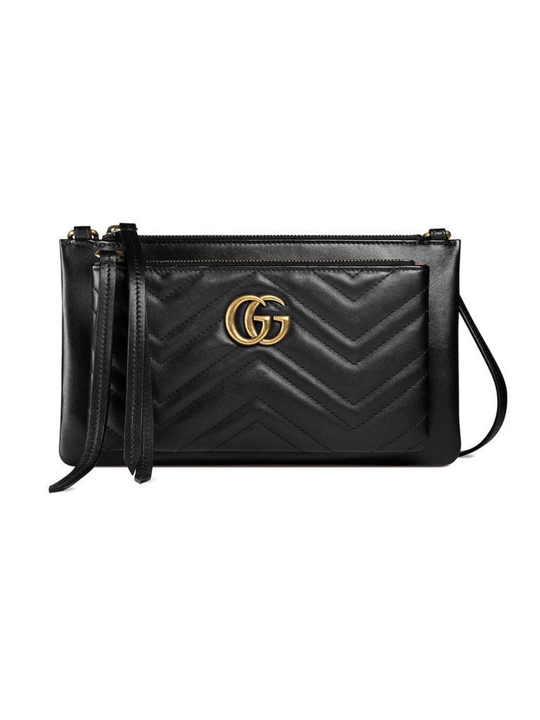 Gucci - GG Marmont pouch - women - Leather/metal/Microfibre - One Size, Women's, Black