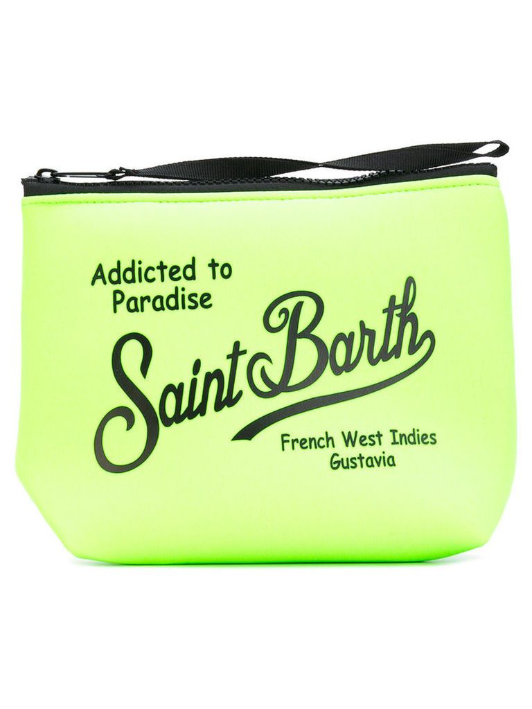 Mc2 Saint Barth - logo print zip clutch - women - Neoprene - One Size, Green