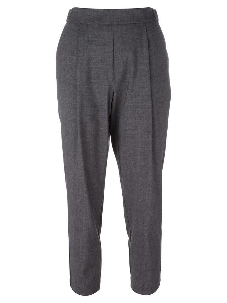 Erika Cavallini - tailored cropped trousers - women - Spandex/Elastane/Acetate/Viscose/Virgin Wool - 46, Grey