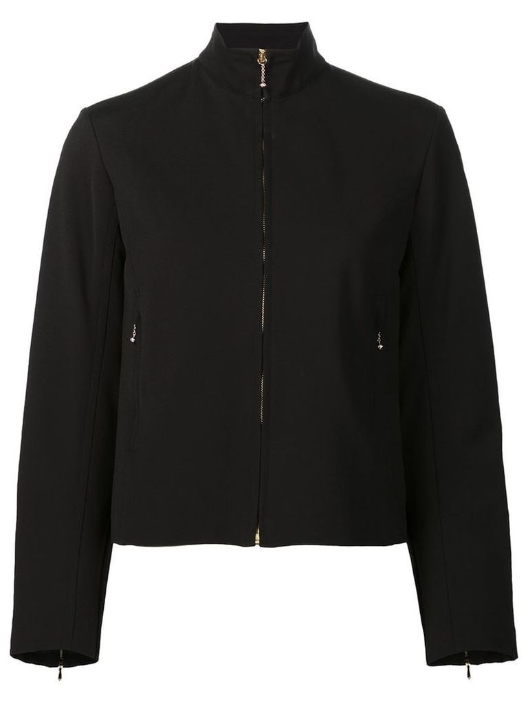 Nina Ricci - zipped jacket - women - Silk/Elastodiene/Viscose/Polyimide - 40, Black
