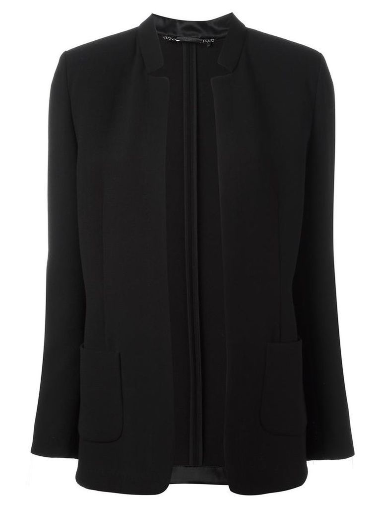 Les Copains - detailed lapel blazer - women - Silk/Polyamide/Spandex/Elastane/Virgin Wool - 42, Black
