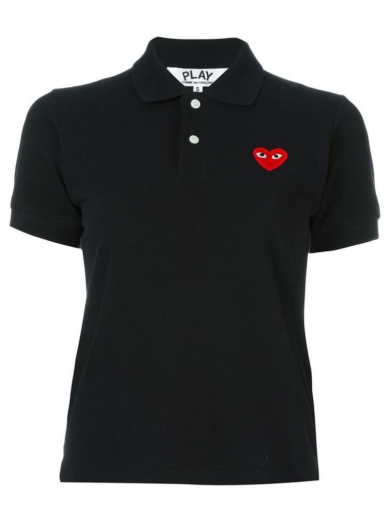 Comme Des GarÃ§ons Play - embroidered heart polo shirt - women - Cotton - XS, Black