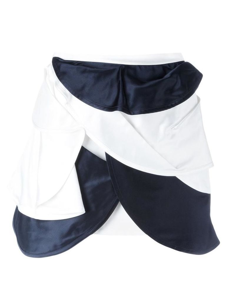 J.W.Anderson - orbital layered mini skirt - women - Silk/Acetate - 6, White