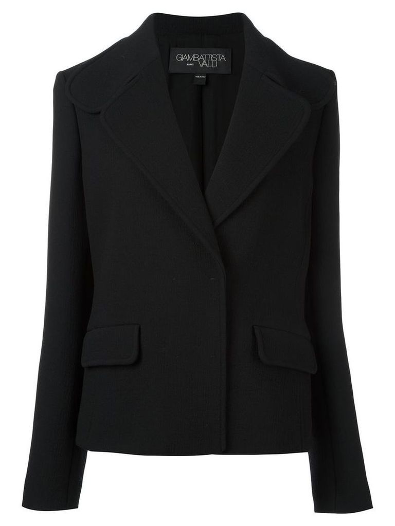 Giambattista Valli - concealed fastening cropped jacket - women - Silk/Polyamide/Virgin Wool - 44, Black