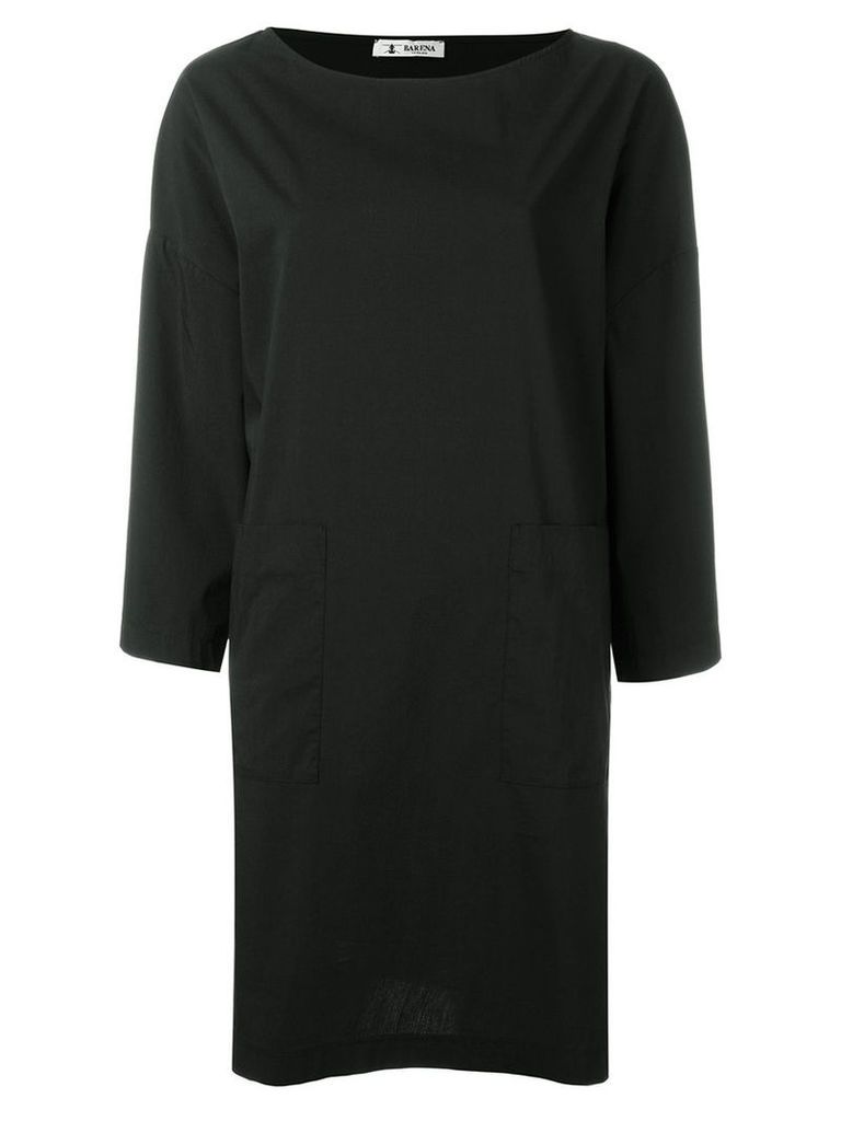 Barena - longsleeved shift dress - women - Cotton/Polyester/Spandex/Elastane - 44, Black