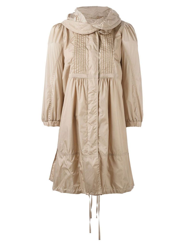 Moncler - Cabannes mid-length coat - women - Polyamide/Polyester - 2, Nude/Neutrals