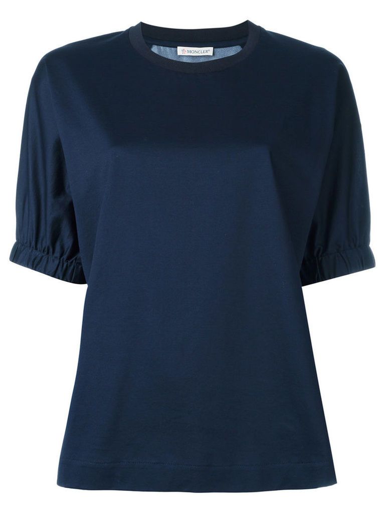 Moncler - contrast print top - women - Silk/Cotton - XS, Blue