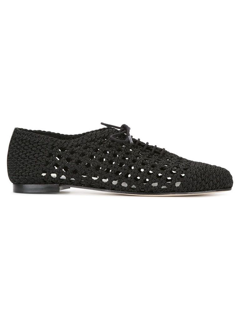 Repetto - crochet oxford shoes - women - Leather/Cotton - 36, Black