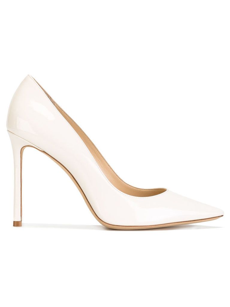 Jimmy Choo - Romy 100 pumps - women - Leather/Patent Leather - 41, Nude/Neutrals