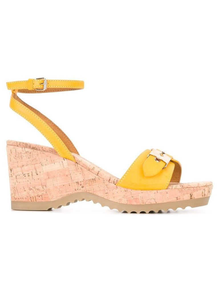 Stella McCartney - Linda sandals - women - Cork/Artificial Leather/rubber - 40, Yellow/Orange
