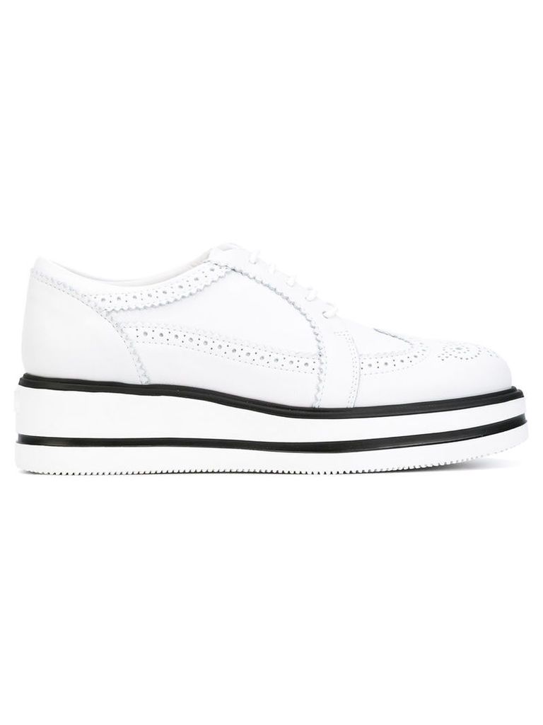 Hogan - punch holes platform sneakers - women - Leather/rubber - 37, White