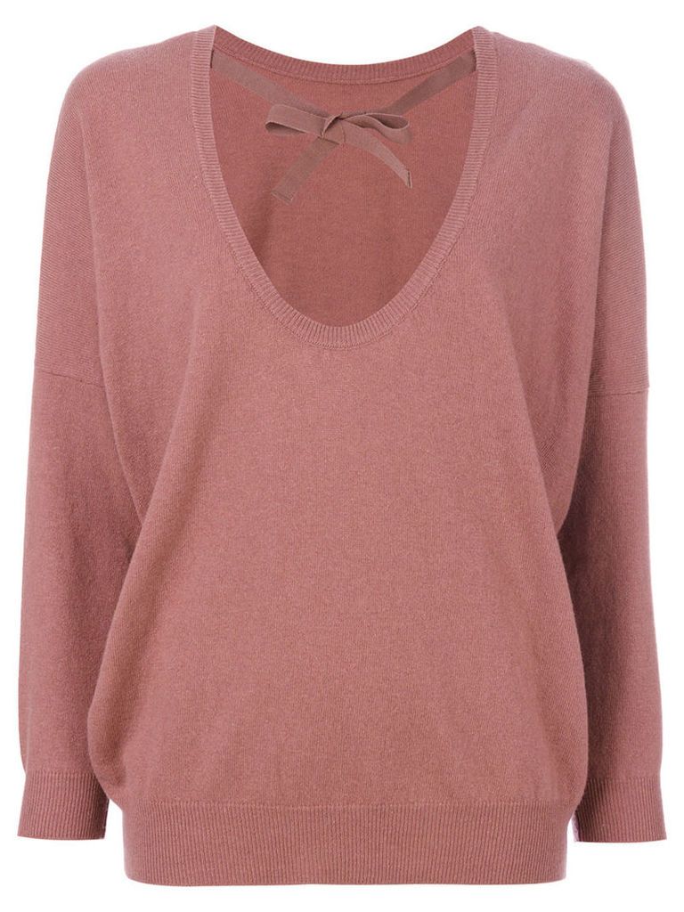 Semicouture - U-neck sweater - women - Polyamide/Lyocell/Cashmere/Virgin Wool - XS, Pink/Purple