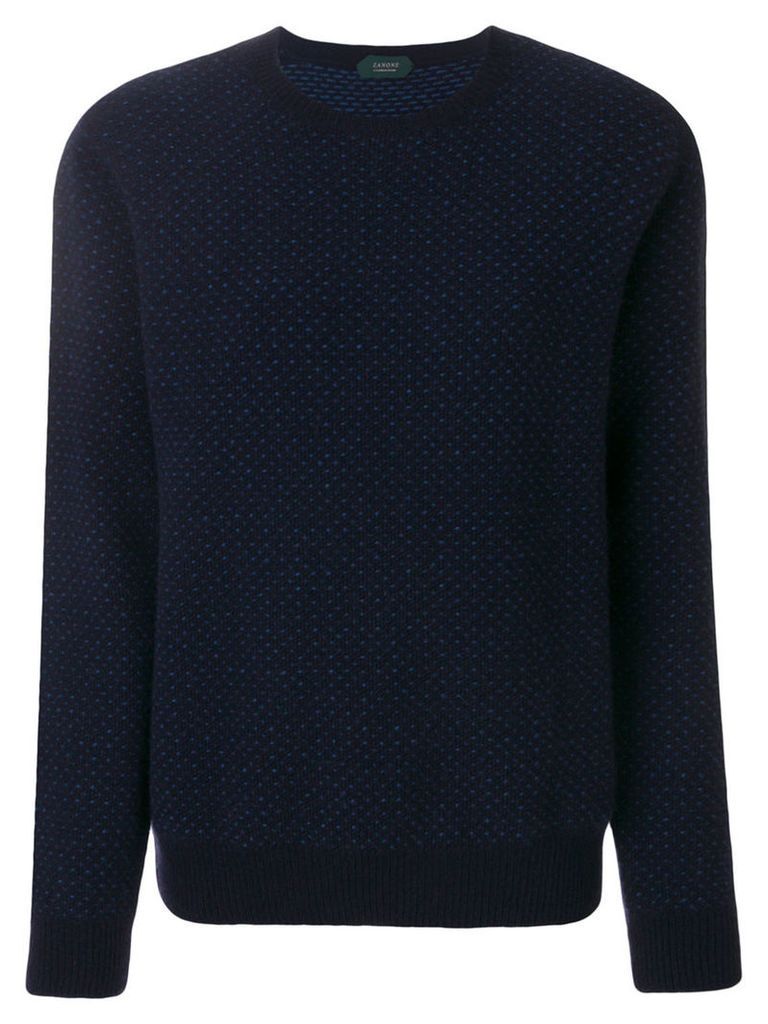 Zanone - round neck patterned sweater - women - Cashmere/Virgin Wool - 46, Blue