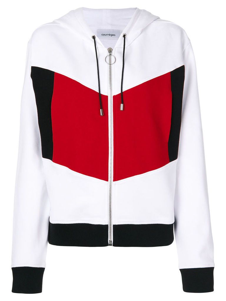 CourrÃ¨ges - block colour hoodie - women - Cotton - 2, White