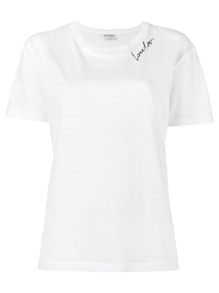 Saint Laurent - Lou Lou print t shirt - women - Cotton - XS, White