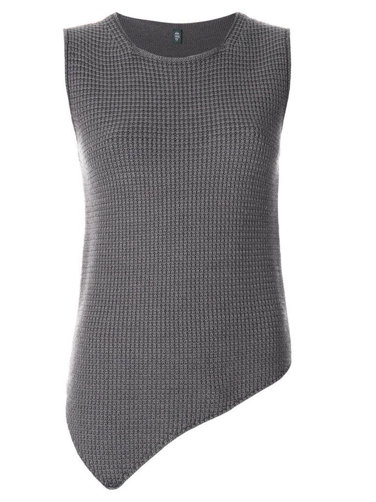 Eleventy - asymmetric knitted vest top - women - Wool - L, Grey