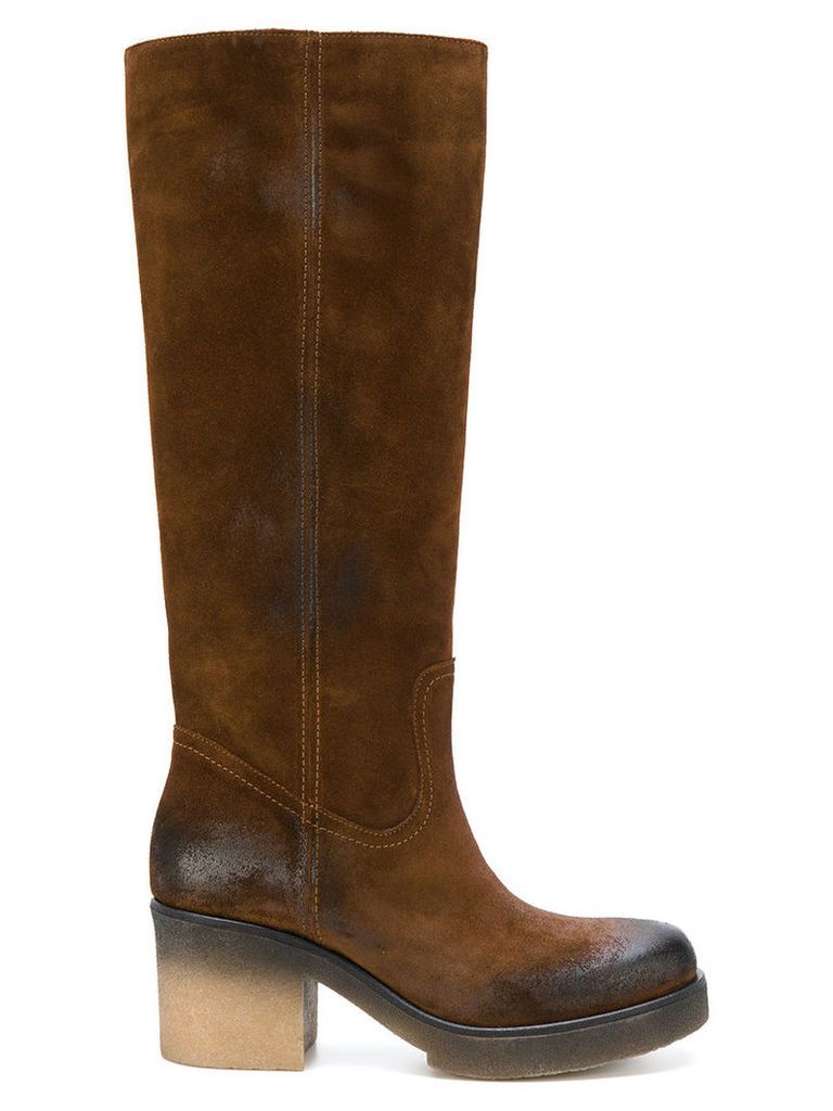 Fausto Zenga - calf boots - women - Leather/Nubuck Leather/rubber - 36, Brown