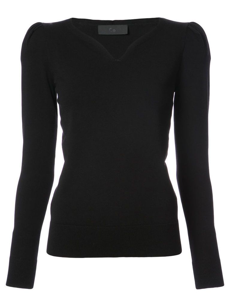 Co - V neck top - women - Polyester/Viscose - M, Black
