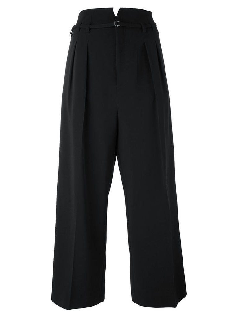 Red Valentino - pleated cropped trousers - women - Spandex/Elastane/Acetate/Viscose/Wool - 40, Black